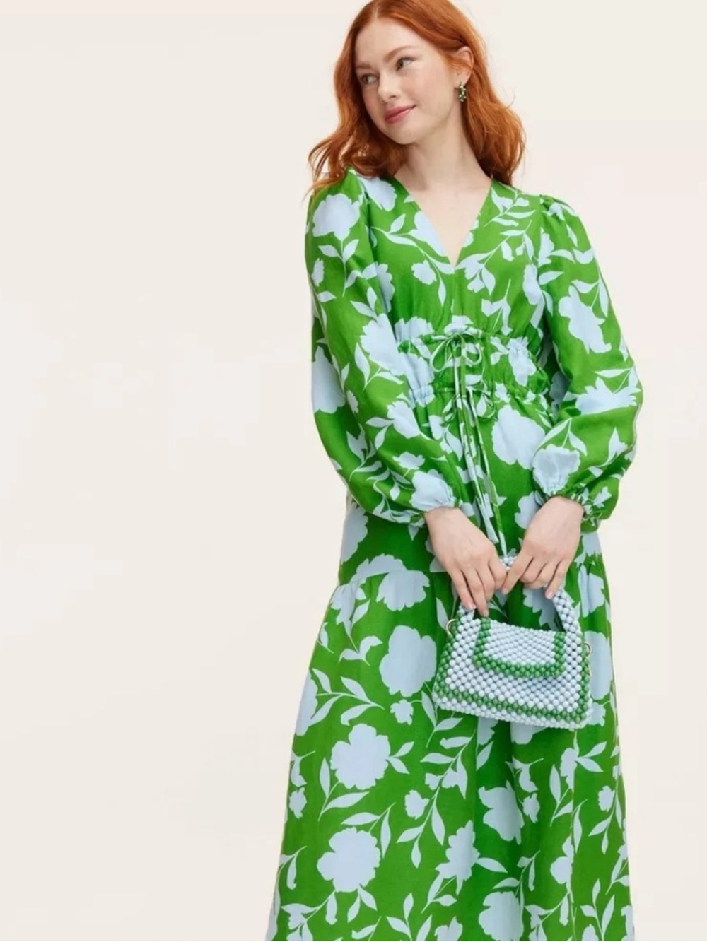 kate spade Green and Light Blue Floral Midi Dress